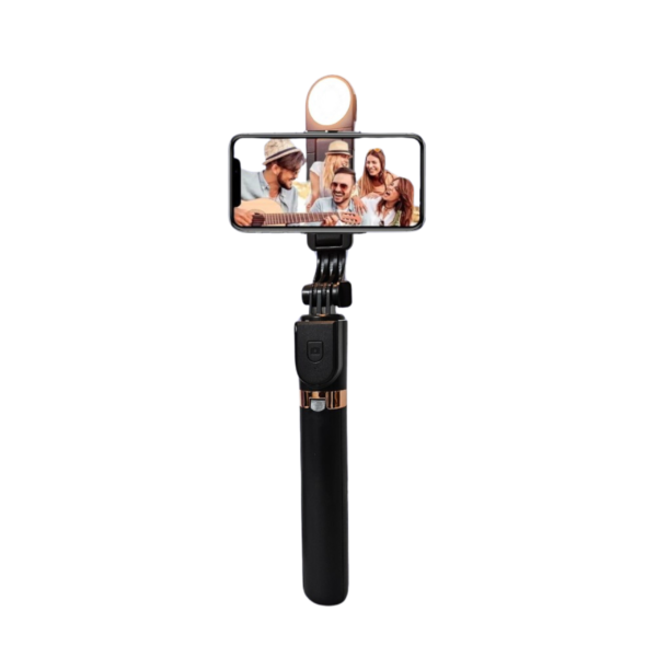 Plokama K8 With LED Live Broadcast Stand – 1.3M Extendable Selfie Stick & Tripod With Remote