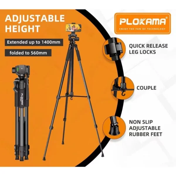 Plokama PK-9950 Pro 1500mm Professional Tripod - Image 6