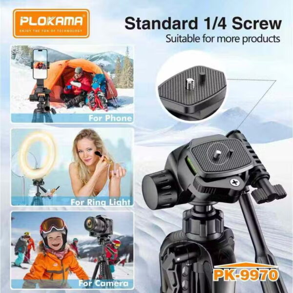 Plokama PK-9970 1800mm Professional Tripod - Image 5