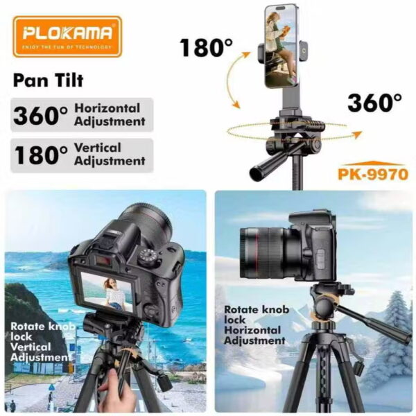 Plokama PK-9970 1800mm Professional Tripod - Image 4