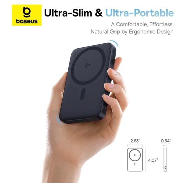 Baseus PicoGo Qi2 5000mAh 20W Magnetic Power Bank with Rotatable Stand - Image 7