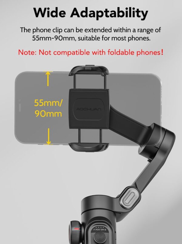 AOCHUAN Smart XE Foldable 3-Axis Smartphone Gimbal Stabilizer - Image 10