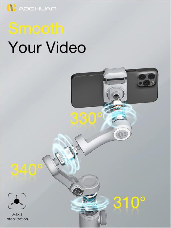 AOCHUAN Smart X Pro 3-Axis Foldable Smartphone Gimbal Stabilizer - Image 8
