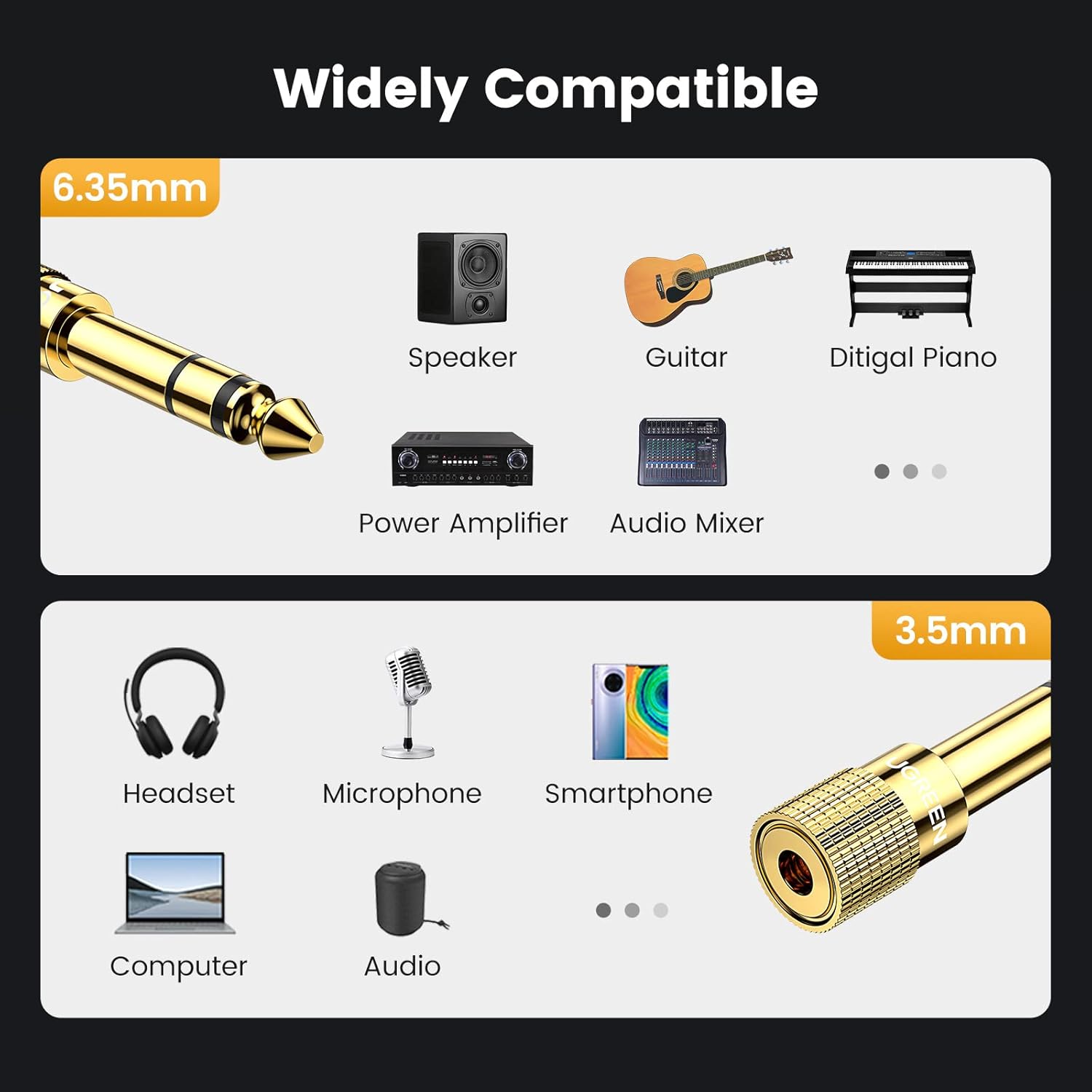 UGREEN 6.5mm Male to 3.5mm Female Audio Adapter – 20503 - Image 6