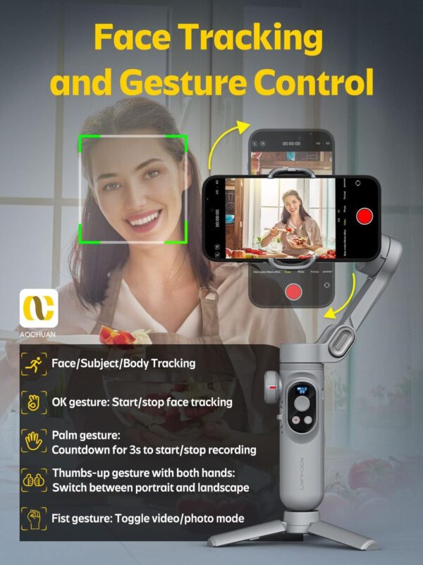 AOCHUAN Smart X Pro 3-Axis Foldable Smartphone Gimbal Stabilizer - Image 5