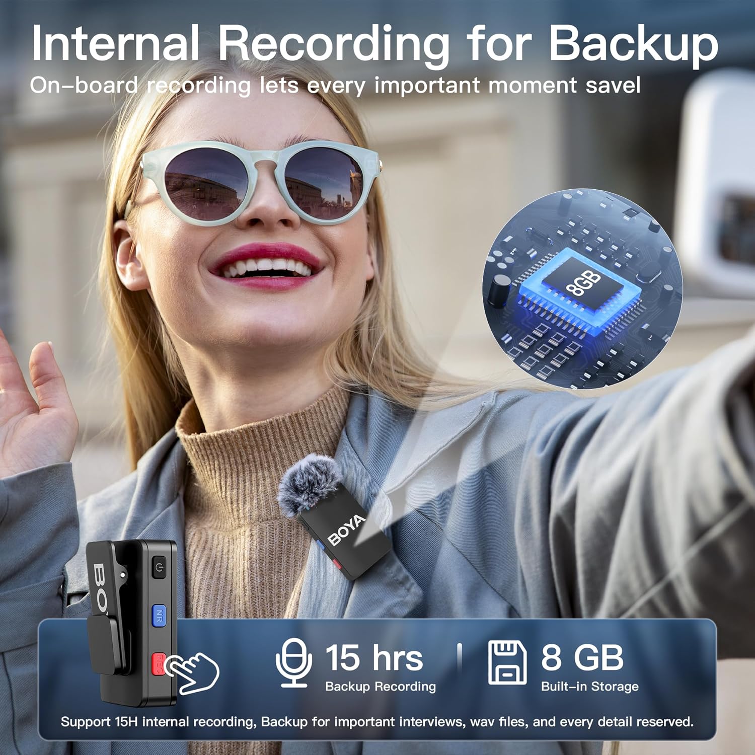 BOYAMIC All-In-One Wireless Microphone with Onboard Recording - Image 11