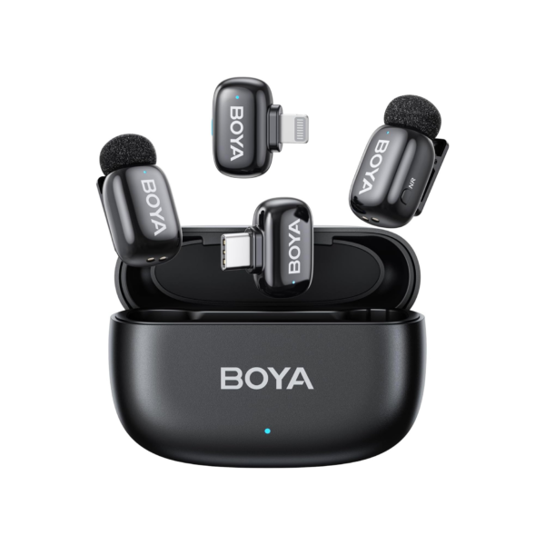 BOYA Mini 12 For Type C and Lightning Dual Wireless Microphone With Charging Case