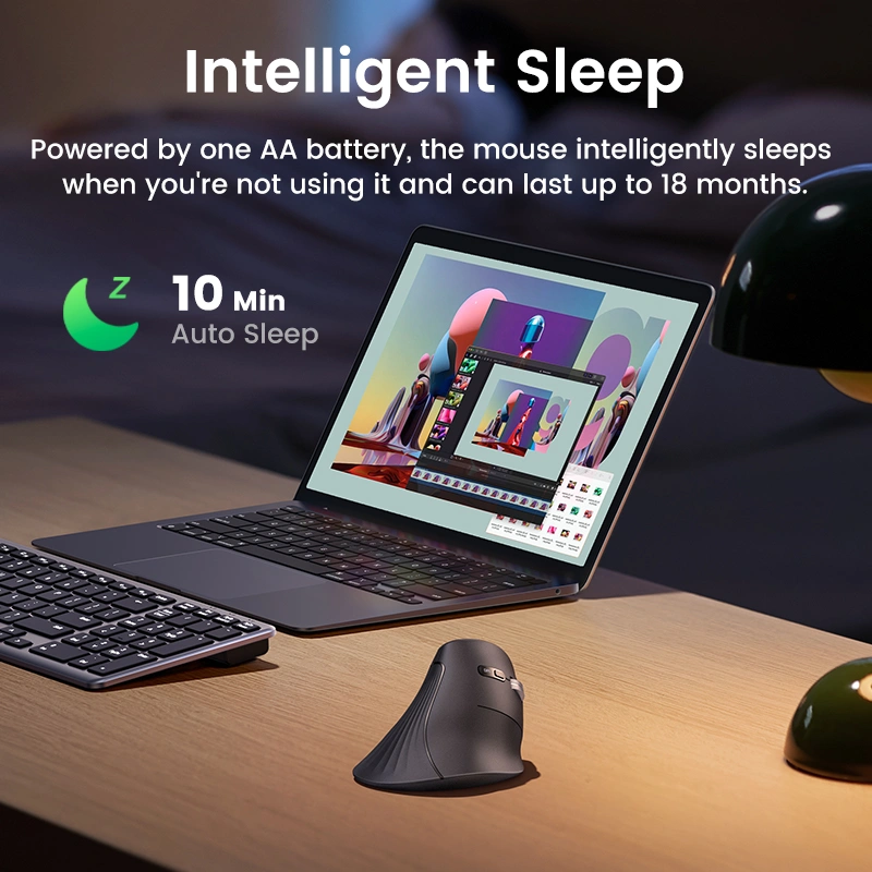 UGREEN Multi-Mode Bluetooth + Wireless Vertical Mouse – MU008 - 25444 - Image 5