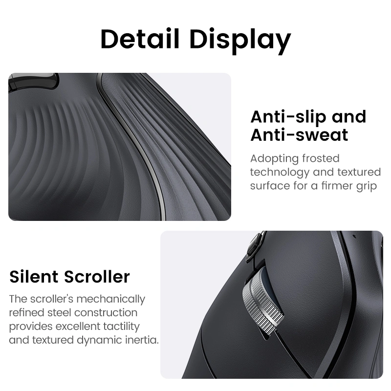 UGREEN Multi-Mode Bluetooth + Wireless Vertical Mouse – MU008 - 25444 - Image 4