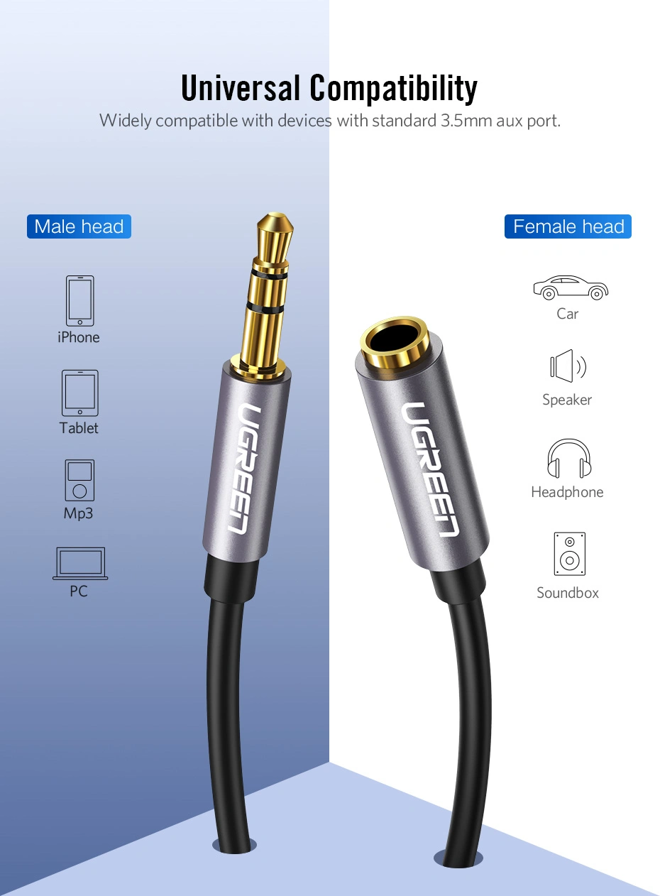 UGREEN 3.5mm Male to 3.5mm Female Extension Cable – 1.5m | AV118 - 10593 - Image 5