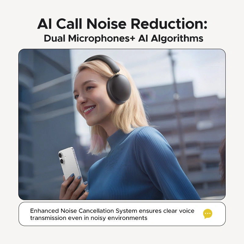 UGREEN Studio Max2 80Hrs Wireless Headphone Black – HP205 – 45018 - Image 5