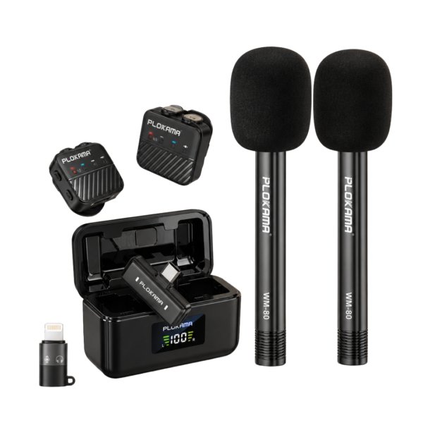 Plokama WM-80 Remote Lavalier Microphone & Handheld Stick
