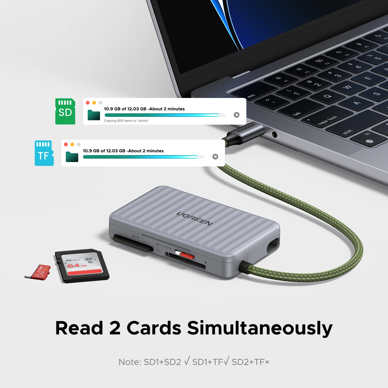 UGREEN Multifunction TF/SD Dual Card Reader Case – CM868-55886 - Image 5