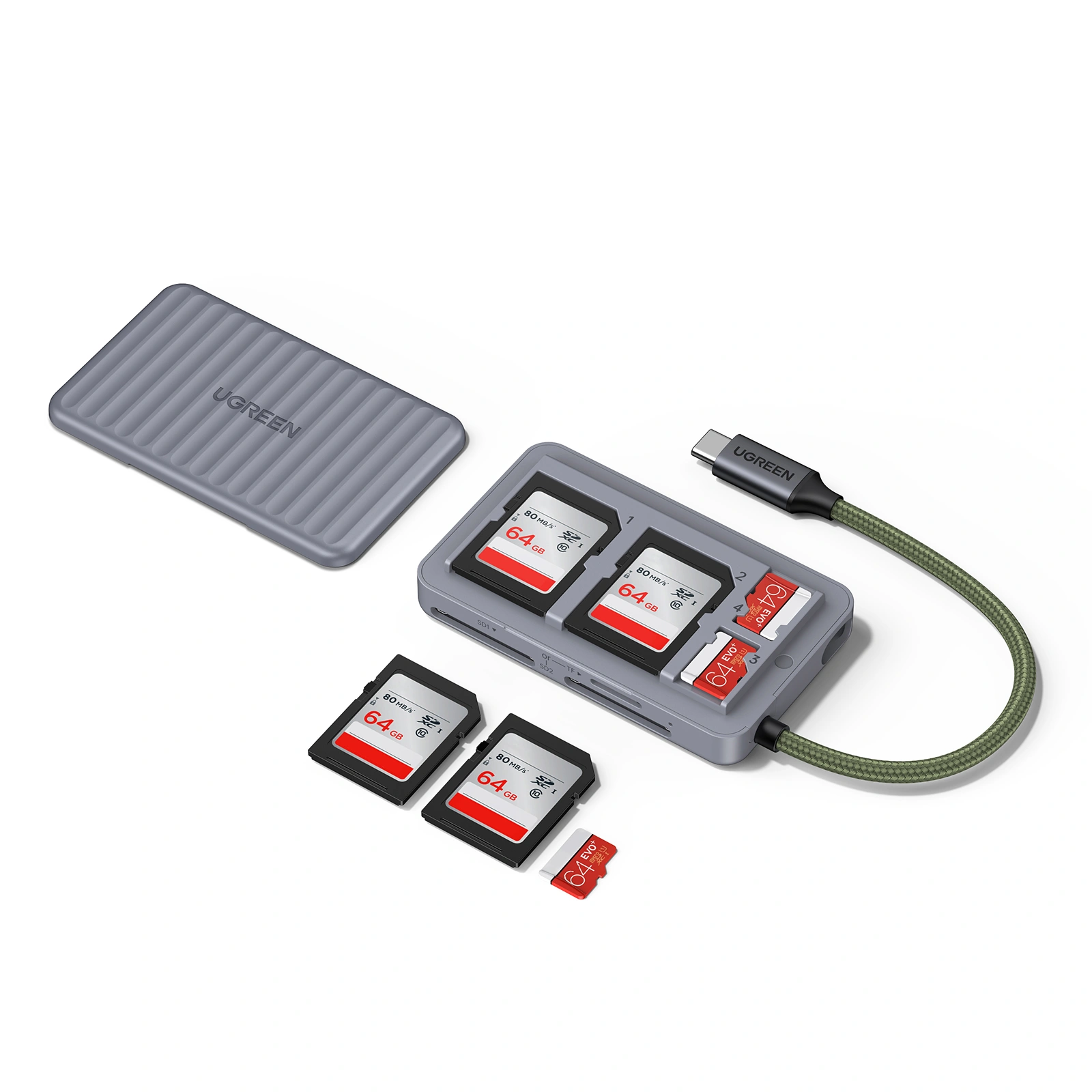 UGREEN Multifunction TF/SD Dual Card Reader Case – CM868-55886 - Image 2