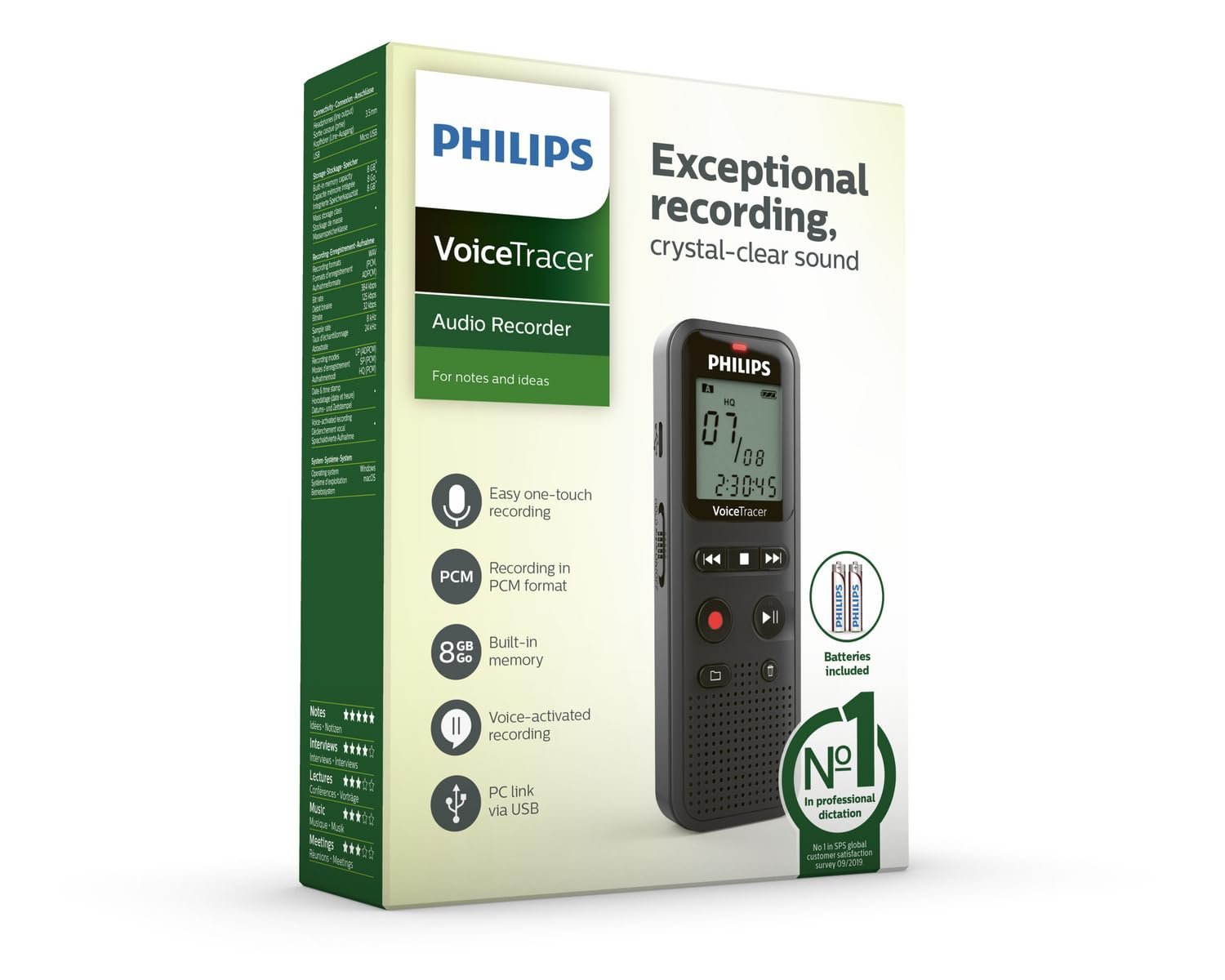 Philips VoiceTracer DVT1160 Digital Audio Recorder - Image 5