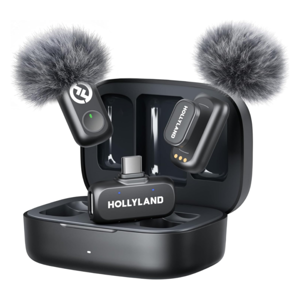 Hollyland LARK A1 Wireless Microphone – 2TX + USB-C RX + Charging Case